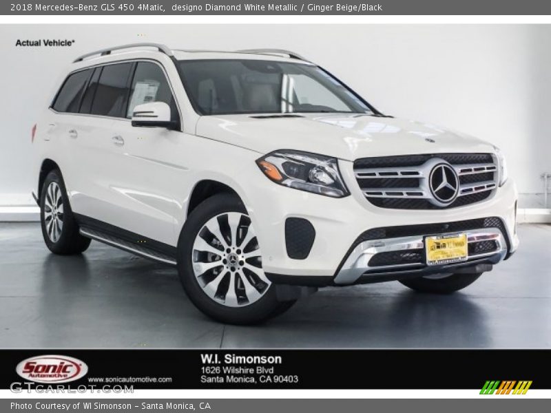 designo Diamond White Metallic / Ginger Beige/Black 2018 Mercedes-Benz GLS 450 4Matic