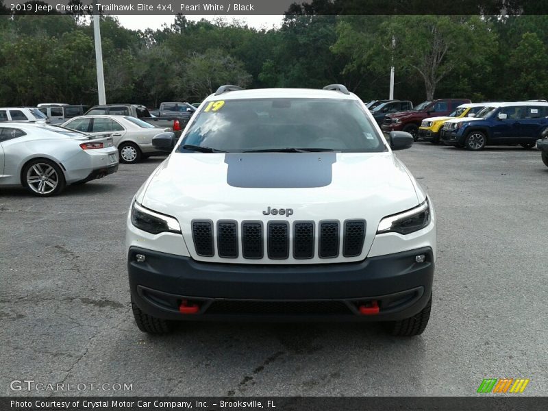 Pearl White / Black 2019 Jeep Cherokee Trailhawk Elite 4x4