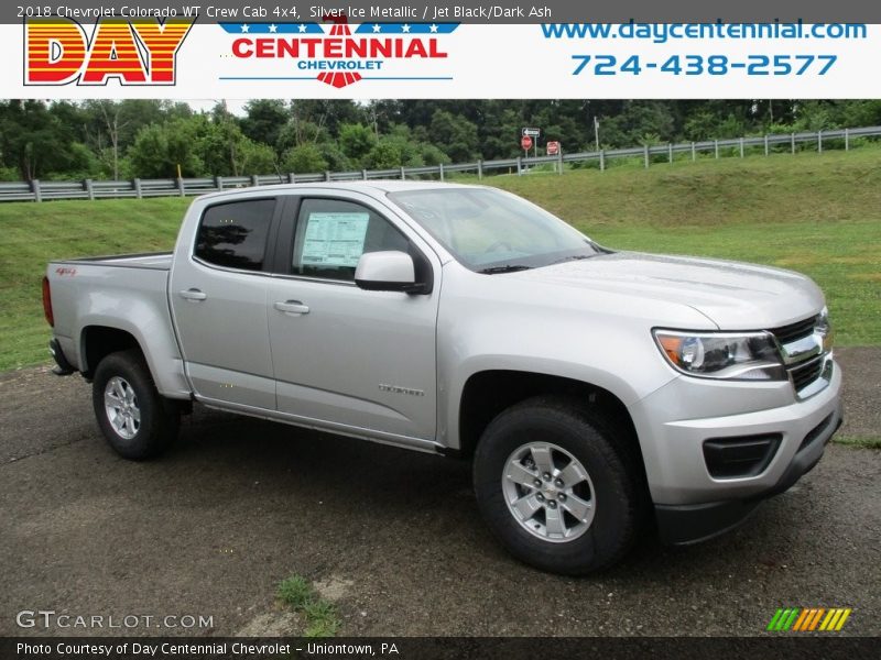 Silver Ice Metallic / Jet Black/Dark Ash 2018 Chevrolet Colorado WT Crew Cab 4x4