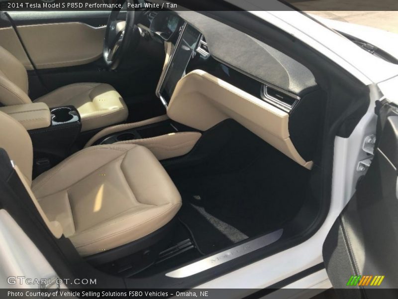 Pearl White / Tan 2014 Tesla Model S P85D Performance