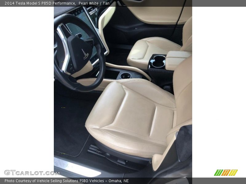 Pearl White / Tan 2014 Tesla Model S P85D Performance