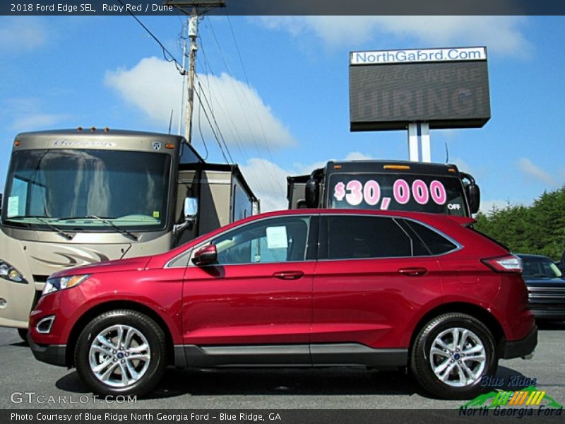 Ruby Red / Dune 2018 Ford Edge SEL
