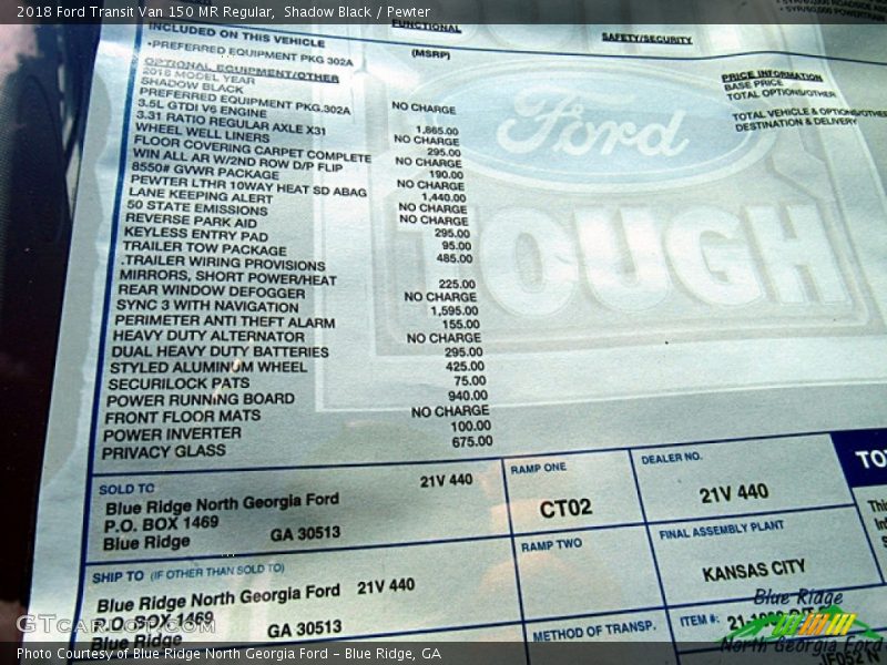 Shadow Black / Pewter 2018 Ford Transit Van 150 MR Regular