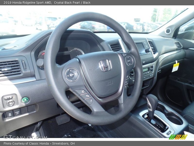 Crystal Black Pearl / Black 2019 Honda Ridgeline Sport AWD