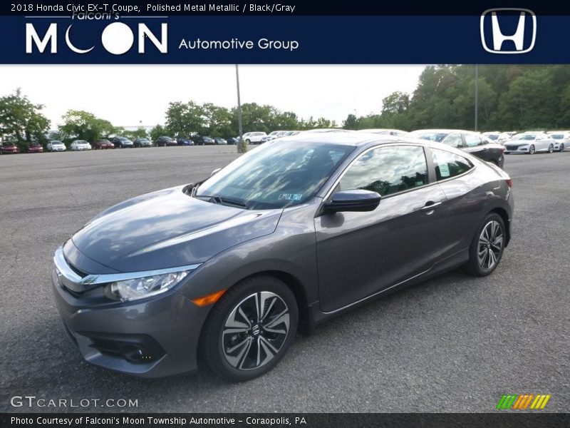 Polished Metal Metallic / Black/Gray 2018 Honda Civic EX-T Coupe