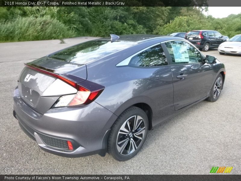 Polished Metal Metallic / Black/Gray 2018 Honda Civic EX-T Coupe