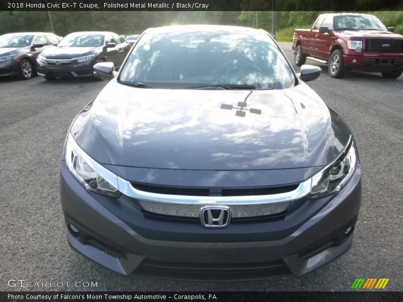 Polished Metal Metallic / Black/Gray 2018 Honda Civic EX-T Coupe