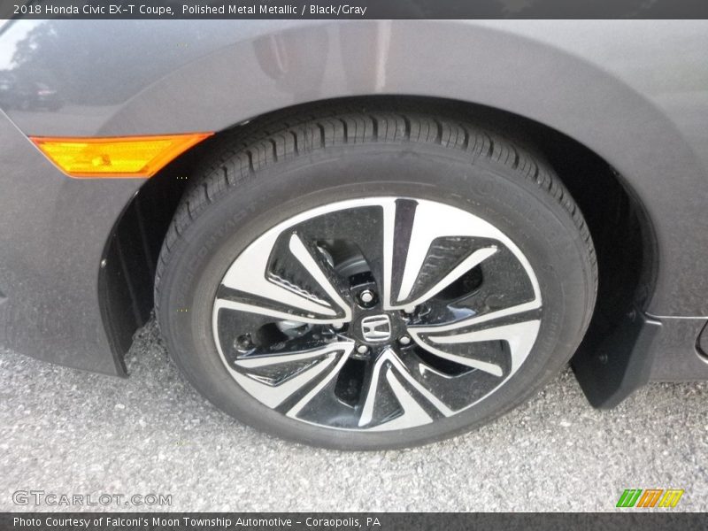 Polished Metal Metallic / Black/Gray 2018 Honda Civic EX-T Coupe
