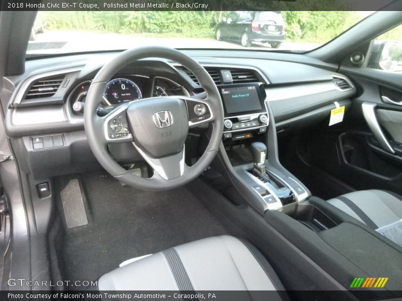 Polished Metal Metallic / Black/Gray 2018 Honda Civic EX-T Coupe