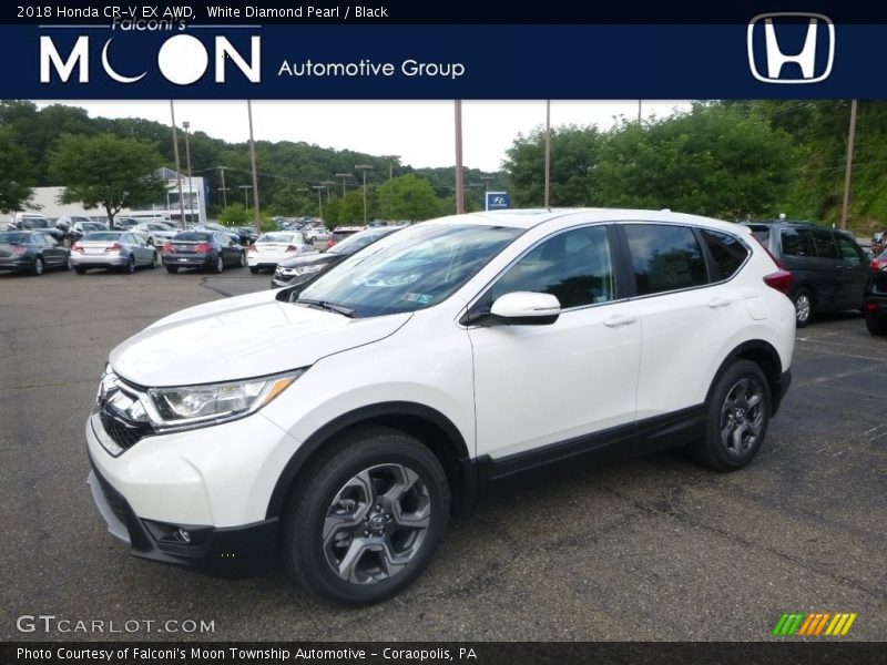 White Diamond Pearl / Black 2018 Honda CR-V EX AWD