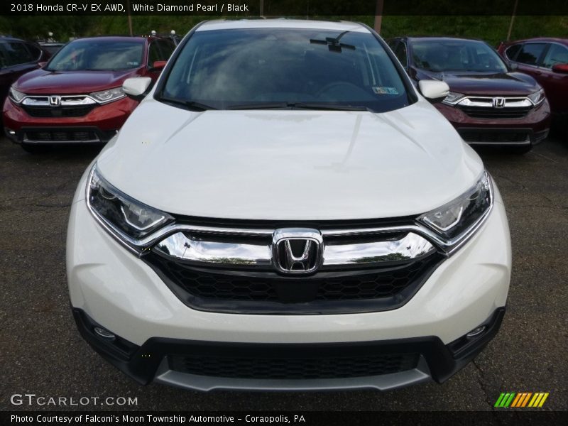 White Diamond Pearl / Black 2018 Honda CR-V EX AWD