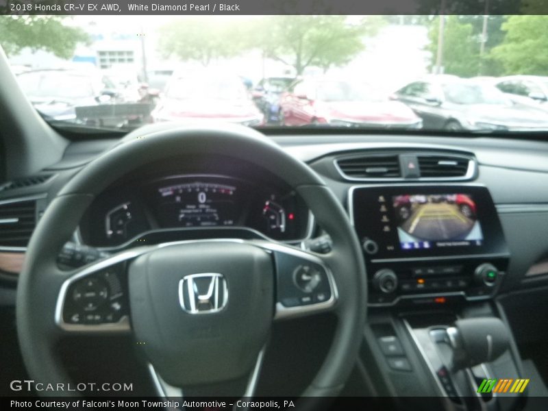 White Diamond Pearl / Black 2018 Honda CR-V EX AWD