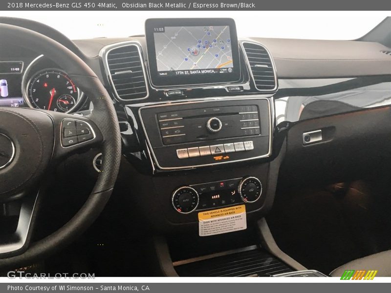 Obsidian Black Metallic / Espresso Brown/Black 2018 Mercedes-Benz GLS 450 4Matic