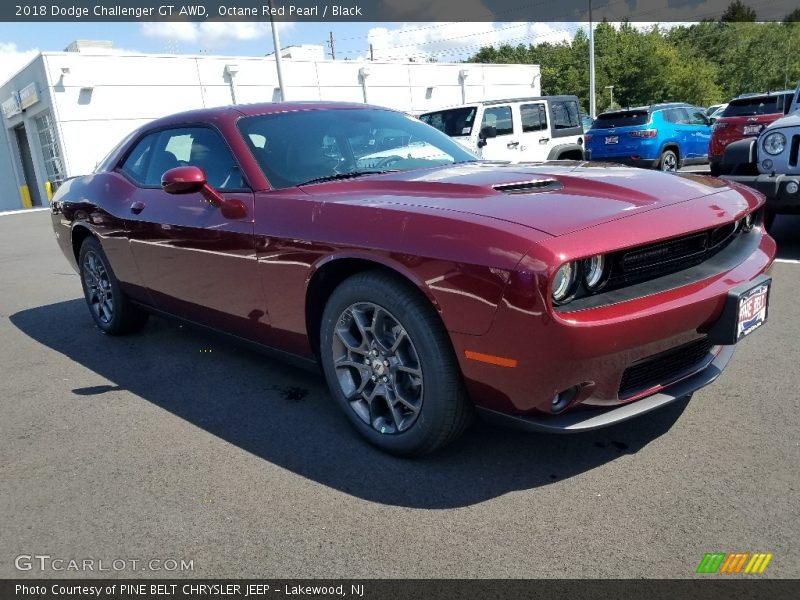 Octane Red Pearl / Black 2018 Dodge Challenger GT AWD