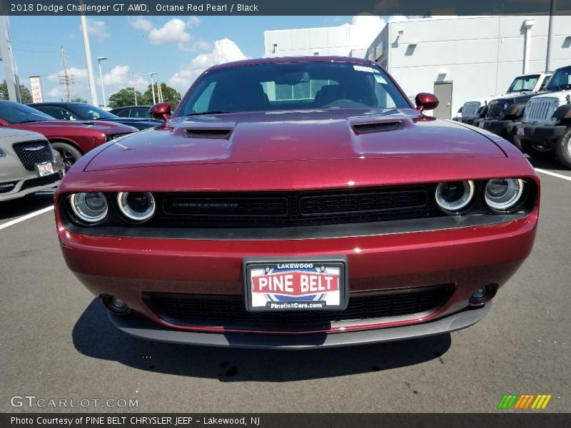 Octane Red Pearl / Black 2018 Dodge Challenger GT AWD