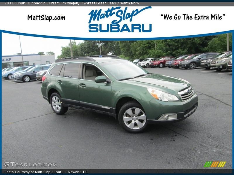 Cypress Green Pearl / Warm Ivory 2011 Subaru Outback 2.5i Premium Wagon