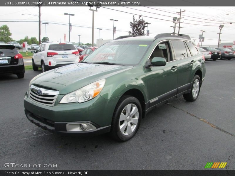 Cypress Green Pearl / Warm Ivory 2011 Subaru Outback 2.5i Premium Wagon