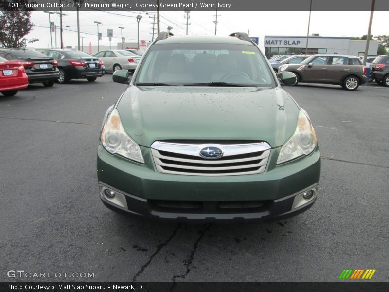 Cypress Green Pearl / Warm Ivory 2011 Subaru Outback 2.5i Premium Wagon