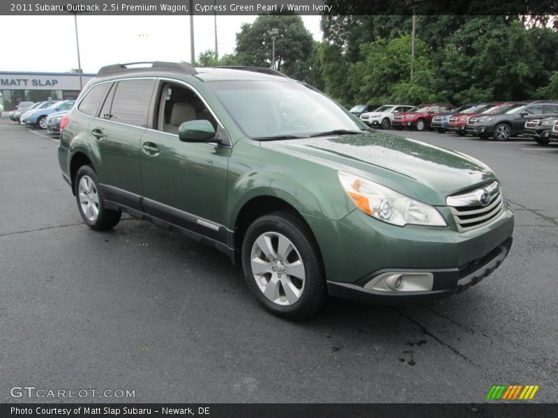 Cypress Green Pearl / Warm Ivory 2011 Subaru Outback 2.5i Premium Wagon
