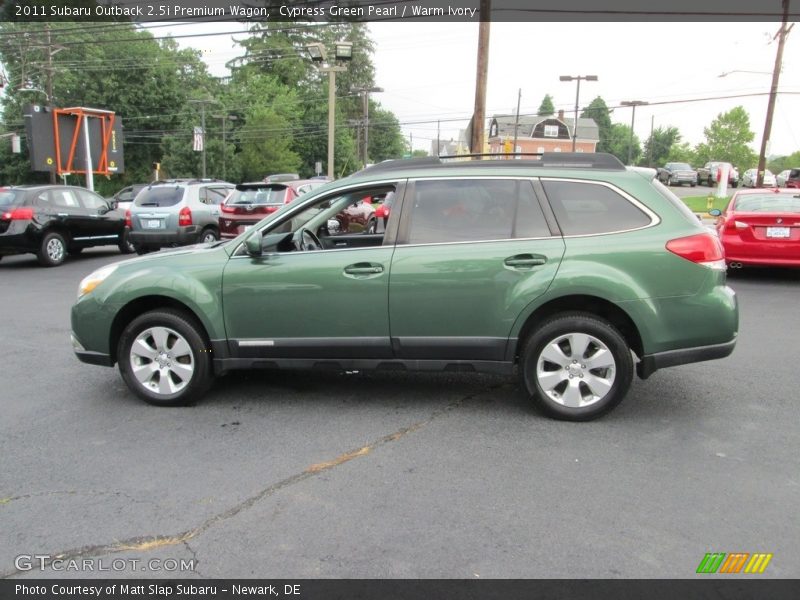 Cypress Green Pearl / Warm Ivory 2011 Subaru Outback 2.5i Premium Wagon