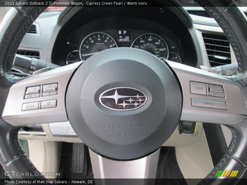 Cypress Green Pearl / Warm Ivory 2011 Subaru Outback 2.5i Premium Wagon