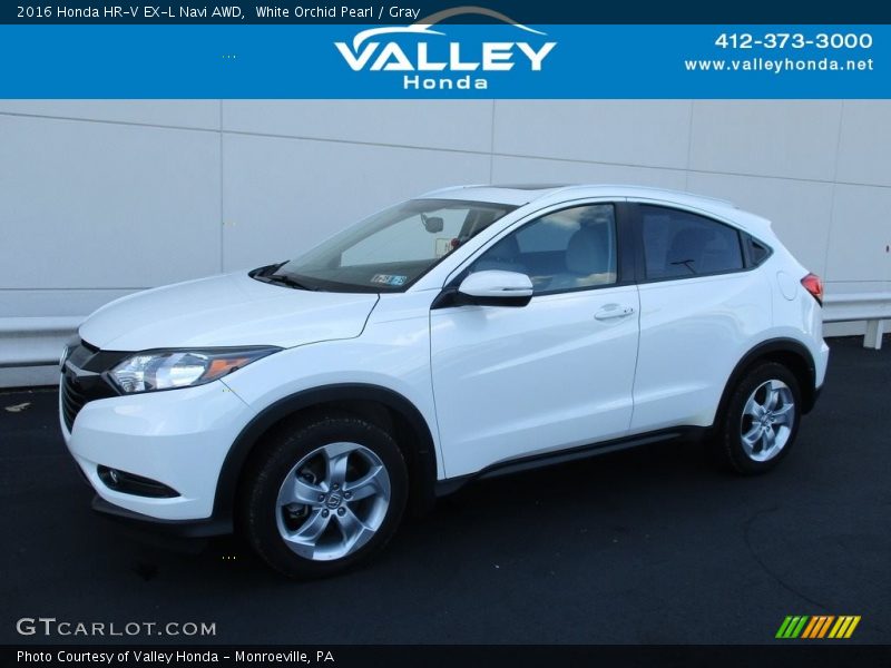 White Orchid Pearl / Gray 2016 Honda HR-V EX-L Navi AWD
