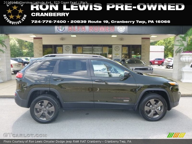 ECO Green Pearl / Black 2016 Jeep Cherokee Latitude 4x4