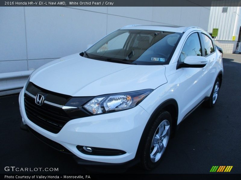 White Orchid Pearl / Gray 2016 Honda HR-V EX-L Navi AWD