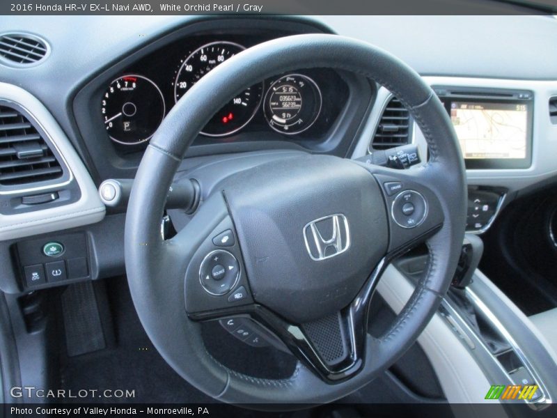 White Orchid Pearl / Gray 2016 Honda HR-V EX-L Navi AWD