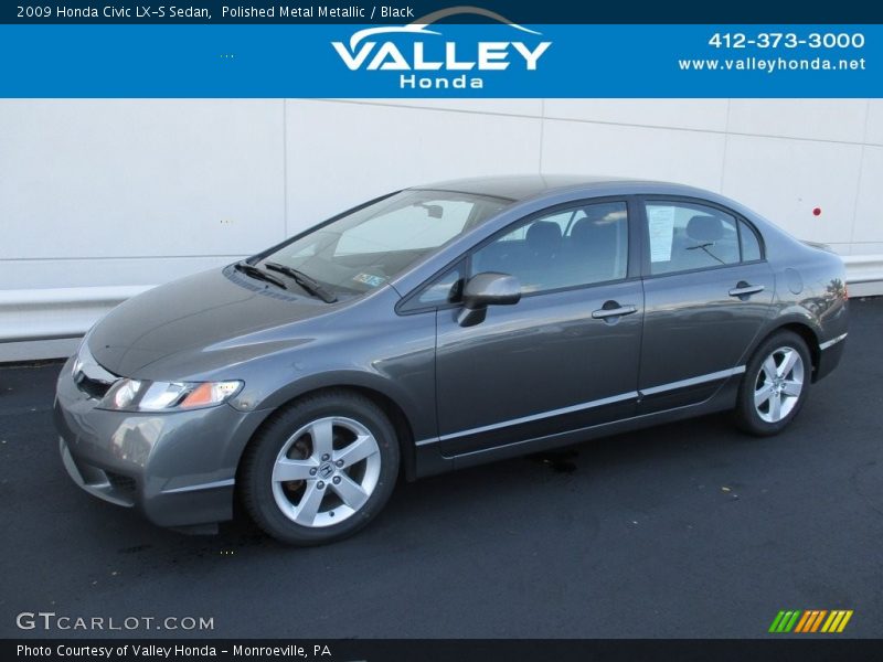 Polished Metal Metallic / Black 2009 Honda Civic LX-S Sedan