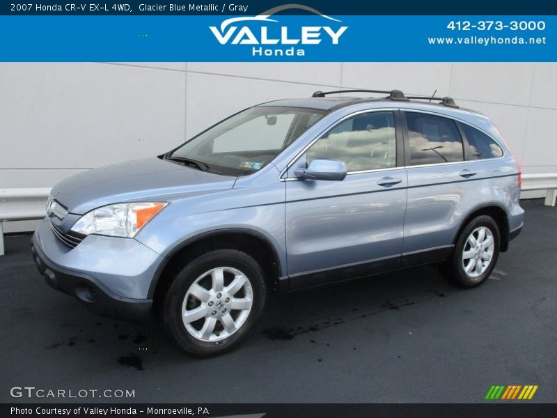 Glacier Blue Metallic / Gray 2007 Honda CR-V EX-L 4WD