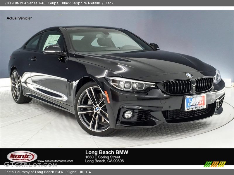 Black Sapphire Metallic / Black 2019 BMW 4 Series 440i Coupe