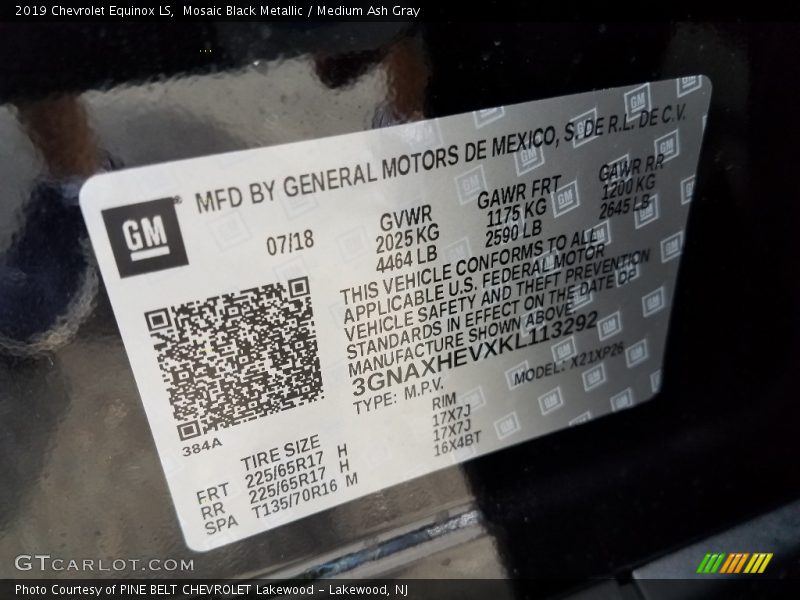 Mosaic Black Metallic / Medium Ash Gray 2019 Chevrolet Equinox LS