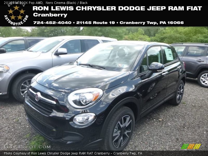 Nero Cinema (Black) / Black 2018 Fiat 500X Pop AWD