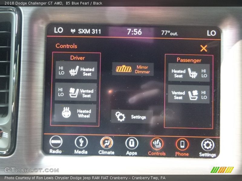 B5 Blue Pearl / Black 2018 Dodge Challenger GT AWD