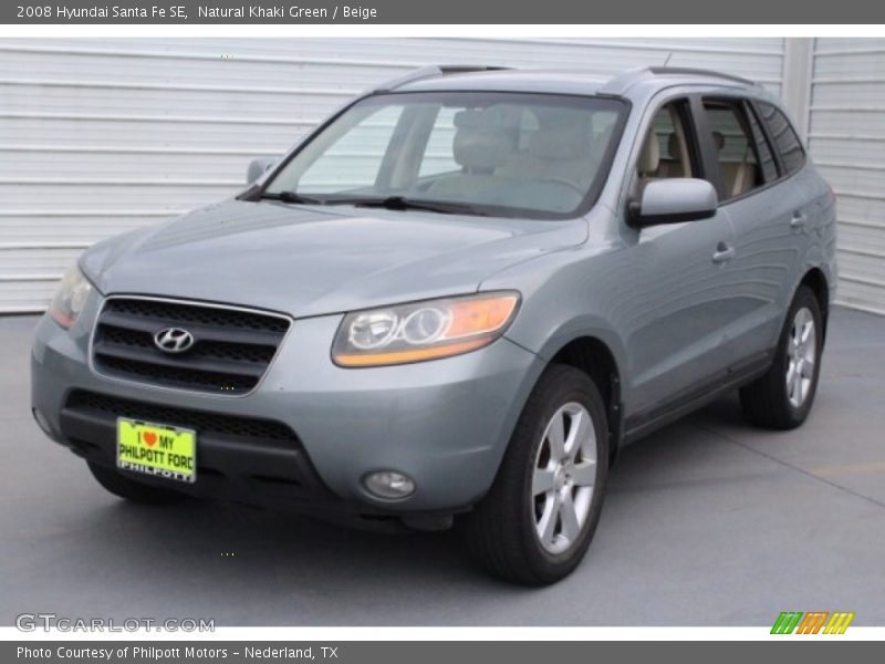 Natural Khaki Green / Beige 2008 Hyundai Santa Fe SE