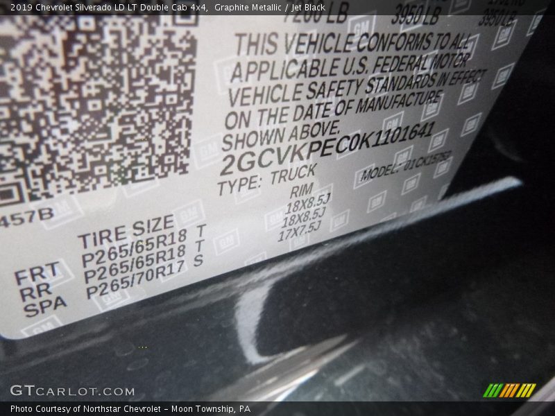 Graphite Metallic / Jet Black 2019 Chevrolet Silverado LD LT Double Cab 4x4