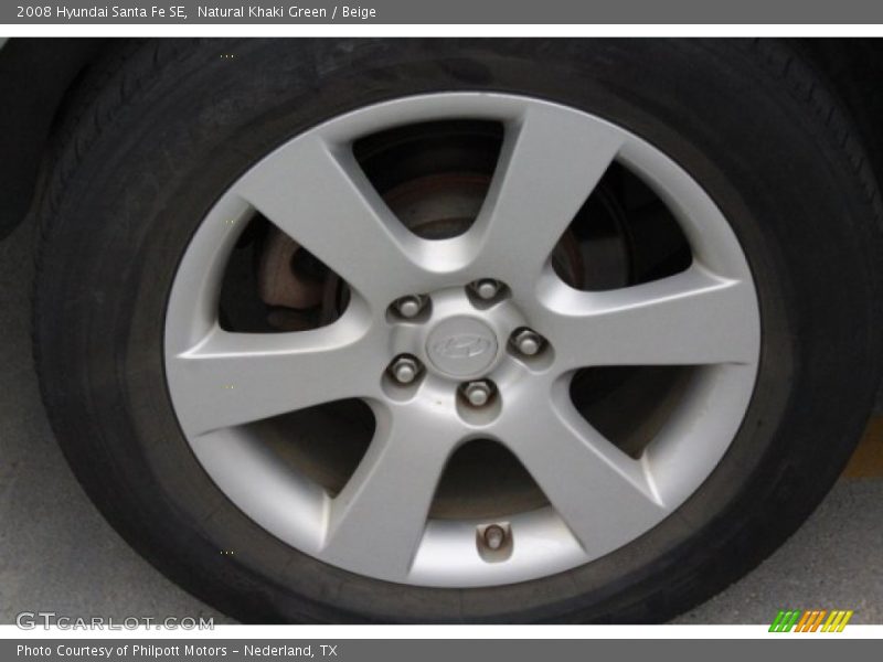 Natural Khaki Green / Beige 2008 Hyundai Santa Fe SE