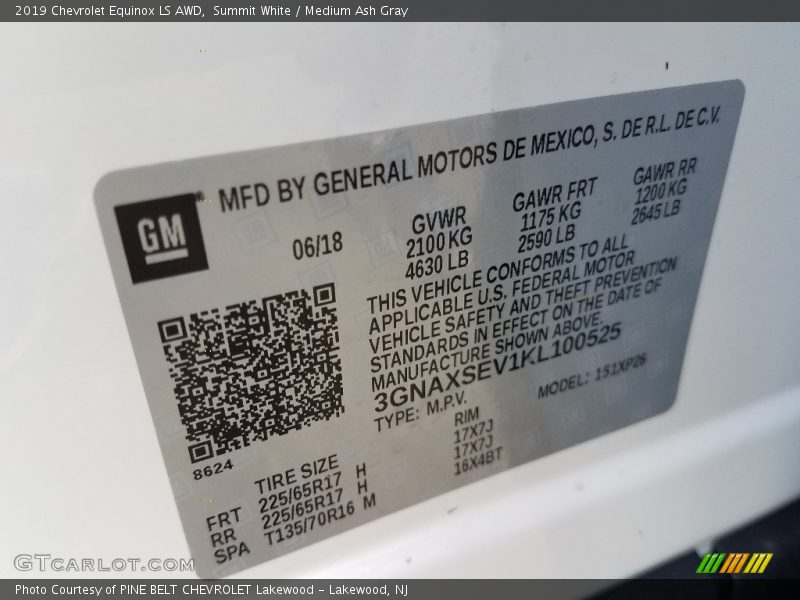 Summit White / Medium Ash Gray 2019 Chevrolet Equinox LS AWD