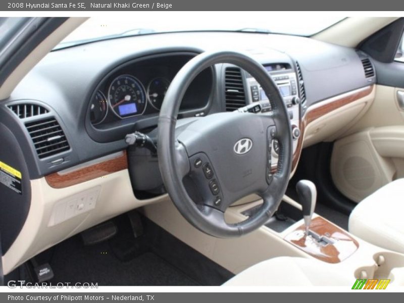 Natural Khaki Green / Beige 2008 Hyundai Santa Fe SE