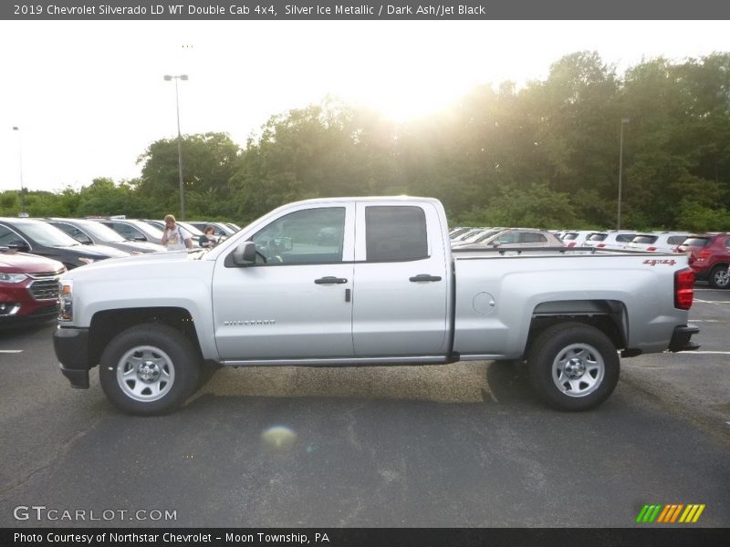 Silver Ice Metallic / Dark Ash/Jet Black 2019 Chevrolet Silverado LD WT Double Cab 4x4