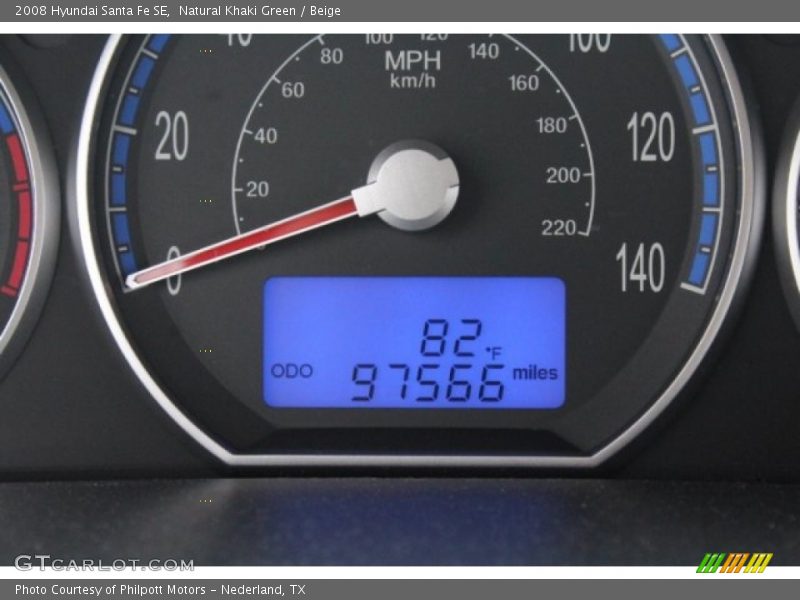 Natural Khaki Green / Beige 2008 Hyundai Santa Fe SE