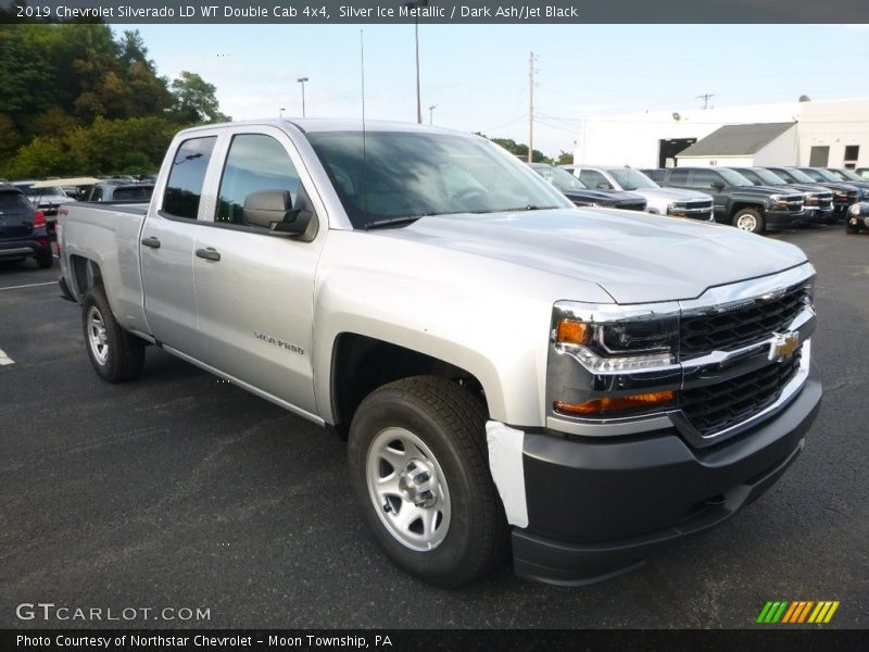 Silver Ice Metallic / Dark Ash/Jet Black 2019 Chevrolet Silverado LD WT Double Cab 4x4
