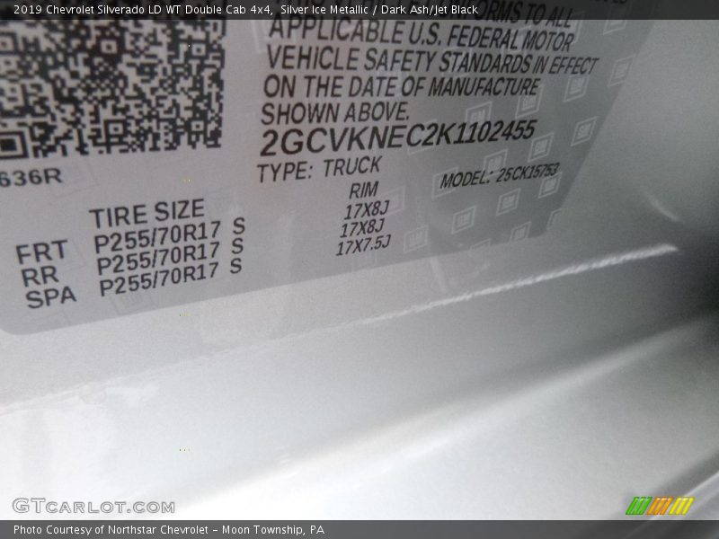 Silver Ice Metallic / Dark Ash/Jet Black 2019 Chevrolet Silverado LD WT Double Cab 4x4