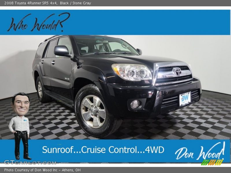 Black / Stone Gray 2008 Toyota 4Runner SR5 4x4