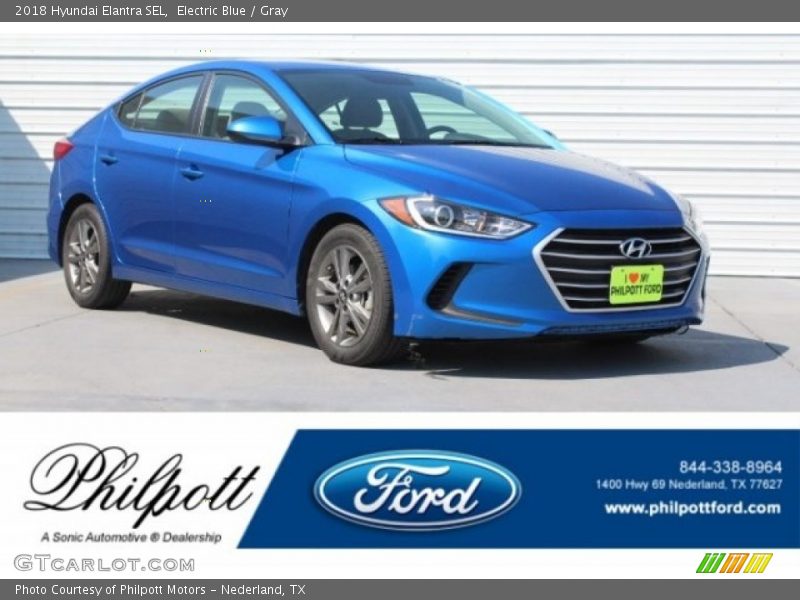 Electric Blue / Gray 2018 Hyundai Elantra SEL