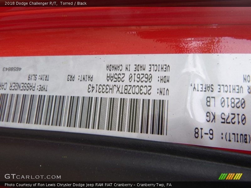 Torred / Black 2018 Dodge Challenger R/T
