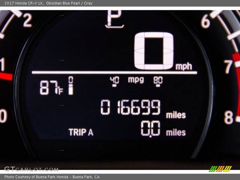 Obsidian Blue Pearl / Gray 2017 Honda CR-V LX