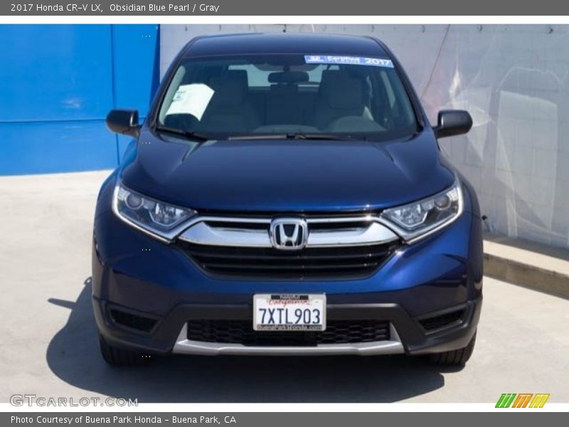 Obsidian Blue Pearl / Gray 2017 Honda CR-V LX