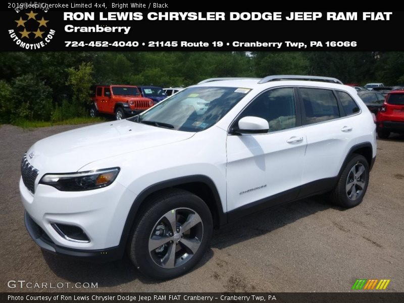 Bright White / Black 2019 Jeep Cherokee Limited 4x4
